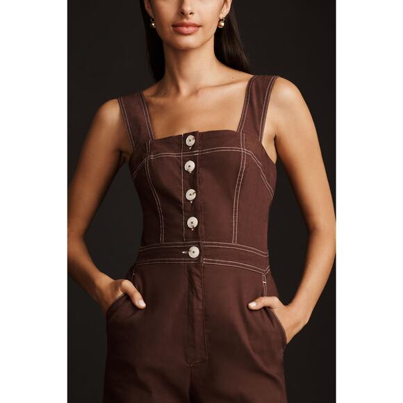 Anthropologie Maeve Portside Button-Front Jumpsuit - New 00P - Picture 3 of 5